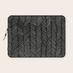 Herringbone Cream on Black Laptop Sleeve Gallery Image 1