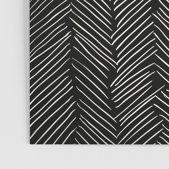 Herringbone Cream on Black Poster Gallery Image 3