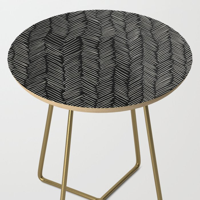 Herringbone Cream on Black Side Table Gallery Image 2