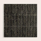 Herringbone Cream on Black Wood Wall Art Gallery Image 1