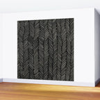 Herringbone Cream on Black Wall Mural Gallery Image 2