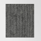 Herringbone Cream on Black Throw Blanket Gallery Image 2