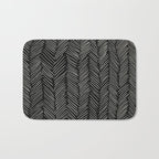 Herringbone Cream on Black Bath Mat Gallery Image 1