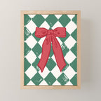 Checkered Christmas Bow Mini Art Print Gallery Image 1