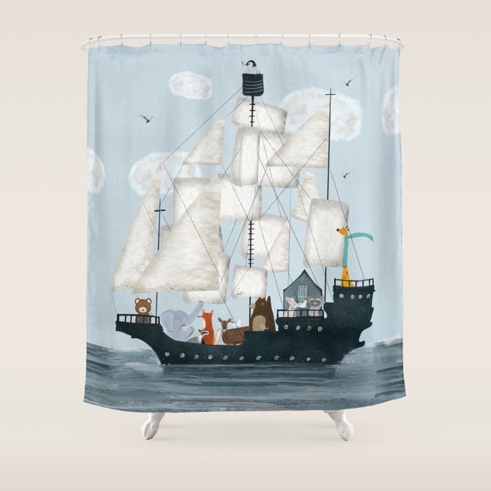 a nautical adventure Shower Curtain Gallery Image 1