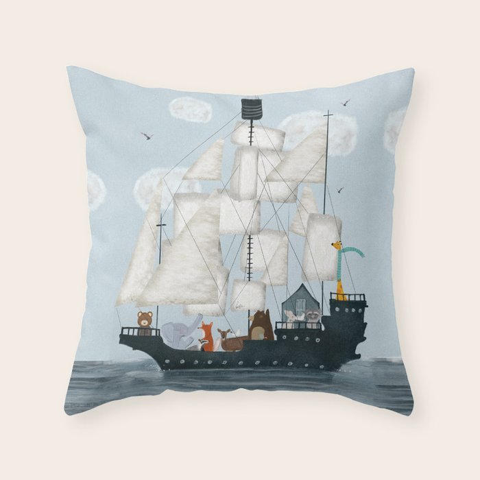 a nautical adventure Throw Pillow Gallery Image 6