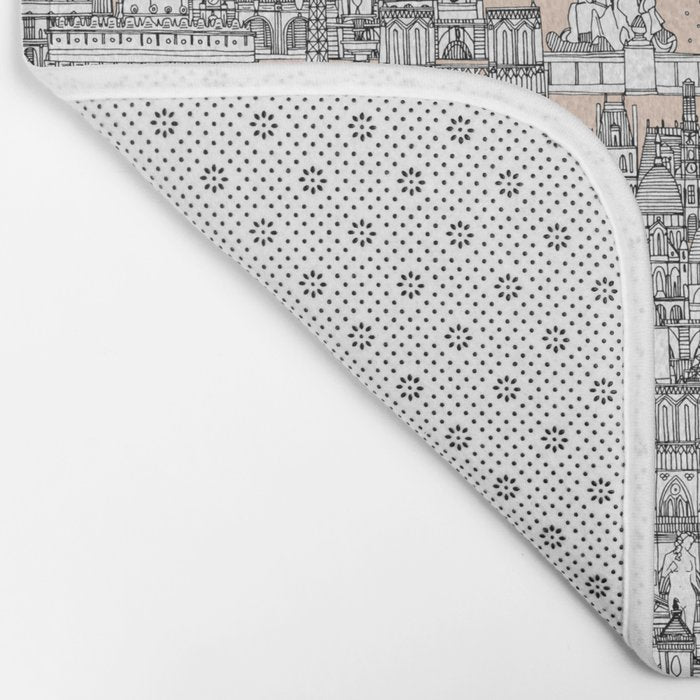 Paris toile sugar pink Bath Mat Gallery Image 2