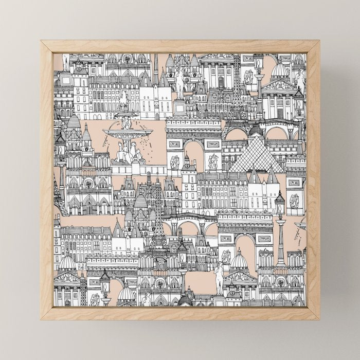 Paris toile sugar pink Mini Art Print Gallery Image 1