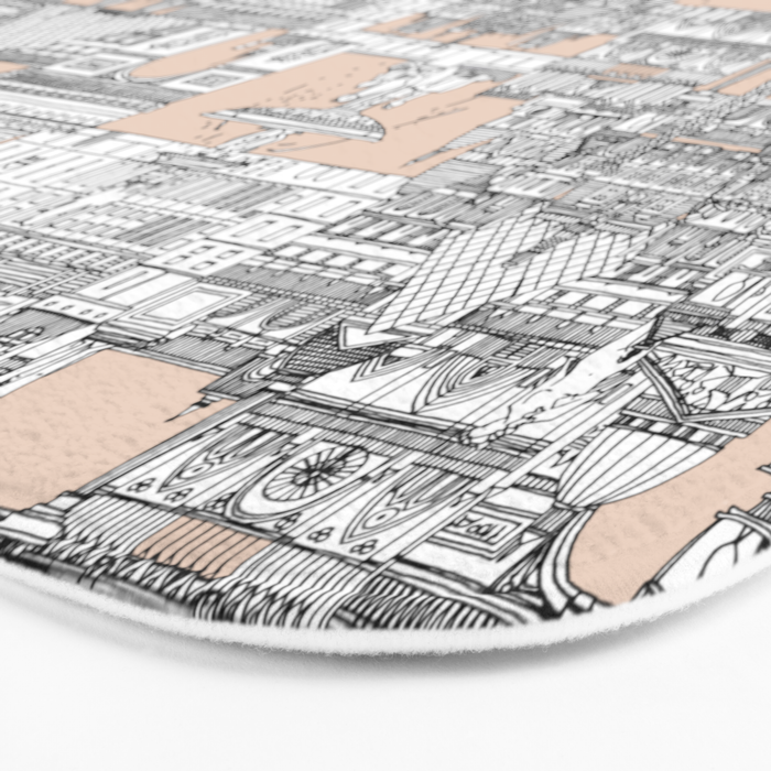 Paris toile sugar pink Bath Mat Gallery Image 3