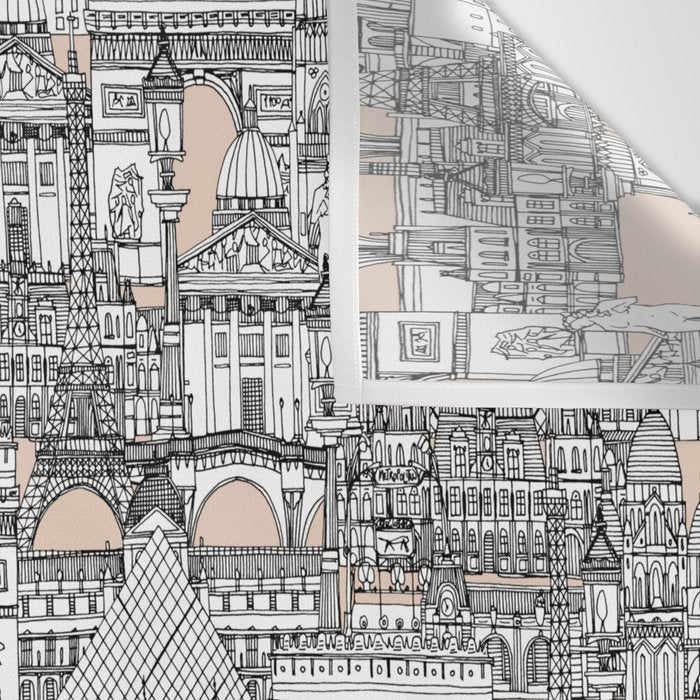 Paris toile sugar pink Wall Tapestry Gallery Image 3