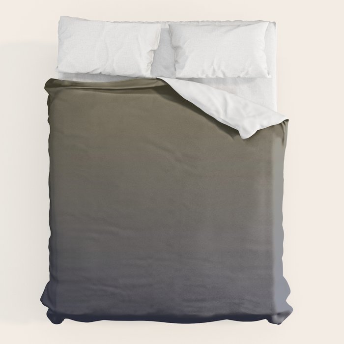Ombre River Bed Blue Olive Duvet Cover