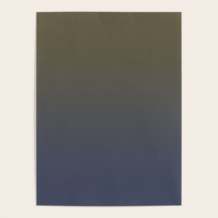 Ombre River Bed Blue Olive Poster Gallery Image 1