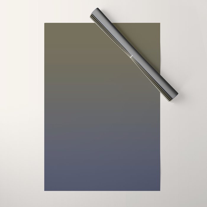 Ombre River Bed Blue Olive Wrapping Paper Gallery Image 1
