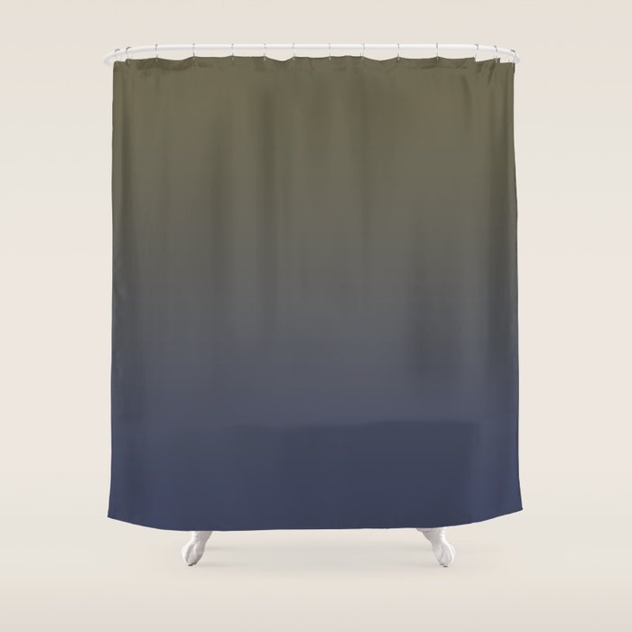 Ombre River Bed Blue Olive Shower Curtain Gallery Image 1