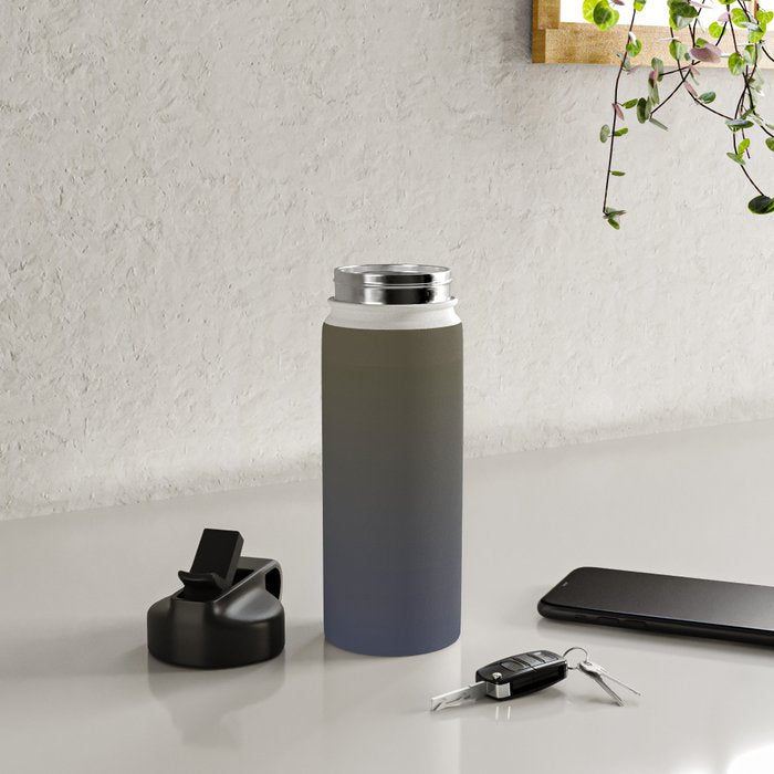Ombre River Bed Blue Olive Water Bottle Gallery Image 4