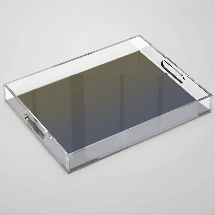 Ombre River Bed Blue Olive Acrylic Tray Gallery Image 1