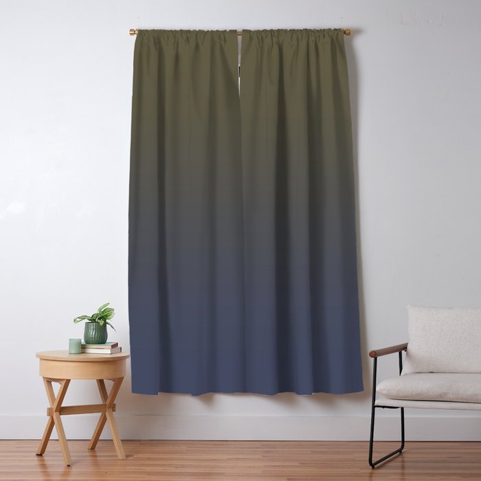 Ombre River Bed Blue Olive Window Curtain Gallery Image 5