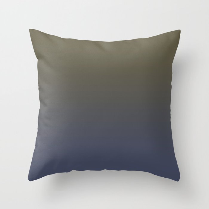 Ombre River Bed Blue Olive Throw Pillow Gallery Image 1