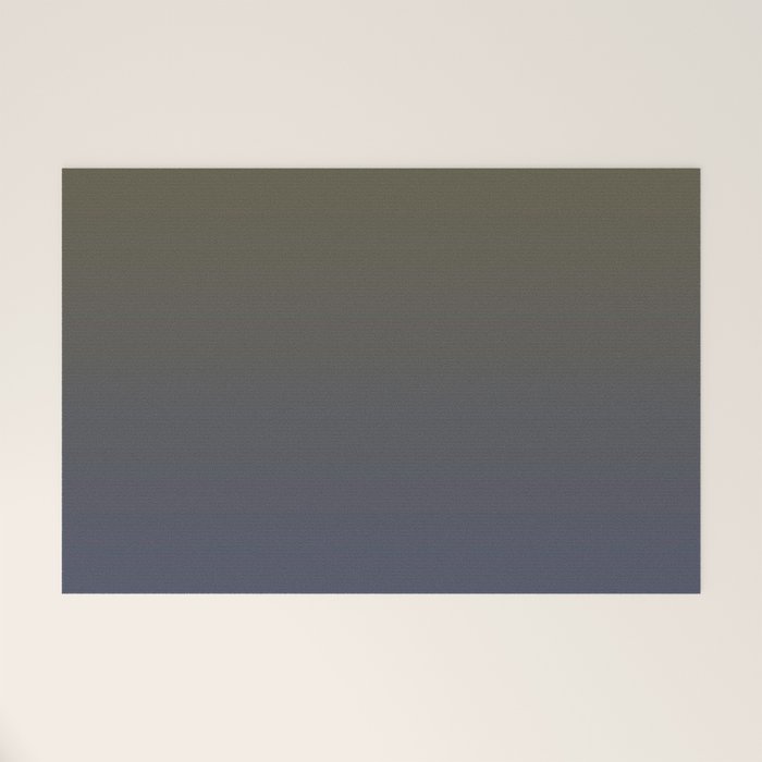 Ombre River Bed Blue Olive Welcome Mat