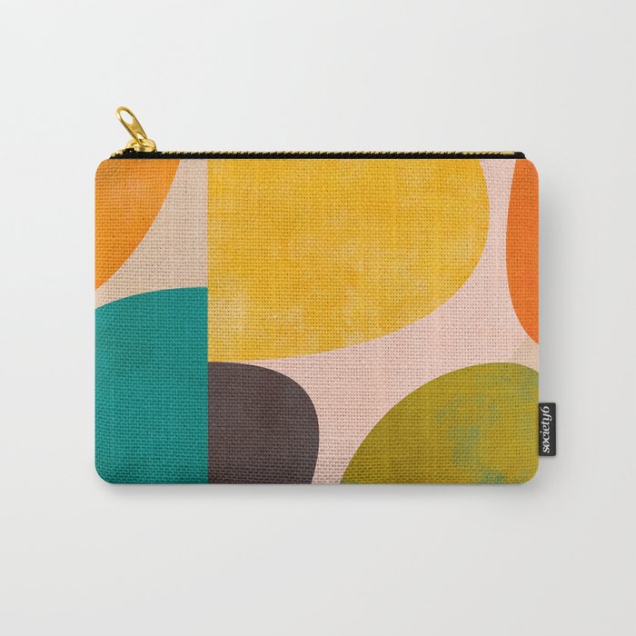 abstract painterly mid century shapes 3 Carry All Pouch Gallery Image 1