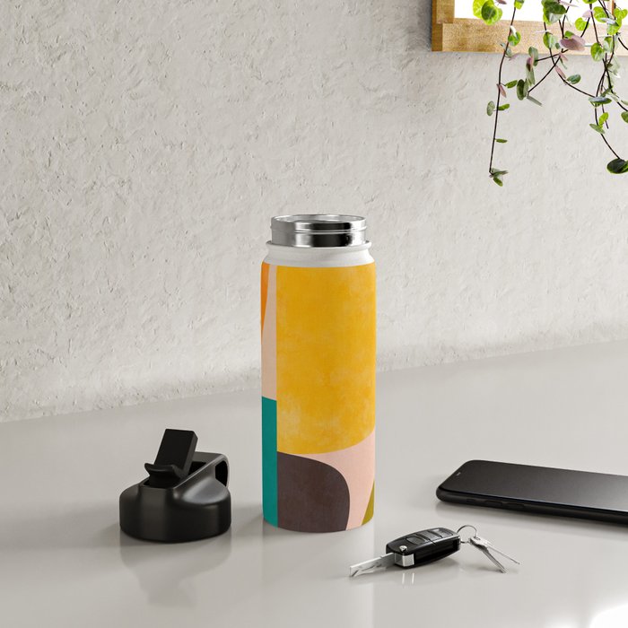 abstract painterly mid century shapes 3 Water Bottle Gallery Image 4