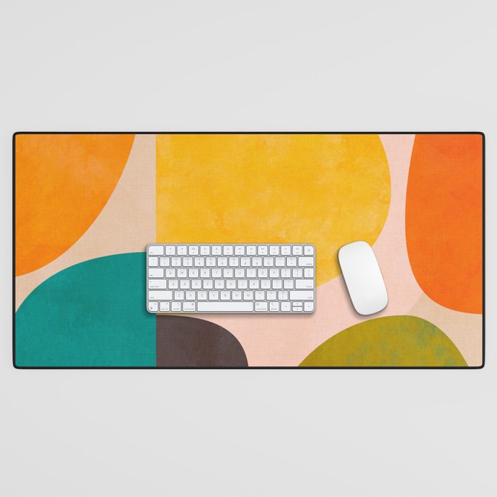 abstract painterly mid century shapes 3 Desk Mat Gallery Image 1