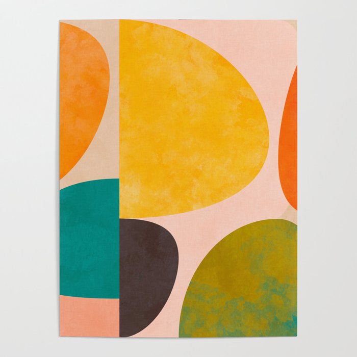 abstract painterly mid century shapes 3 Poster Gallery Image 1