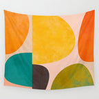abstract painterly mid century shapes 3 Wall Tapestry Gallery Image 4
