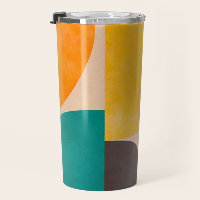 abstract painterly mid century shapes 3 Travel Mug Gallery Image 3