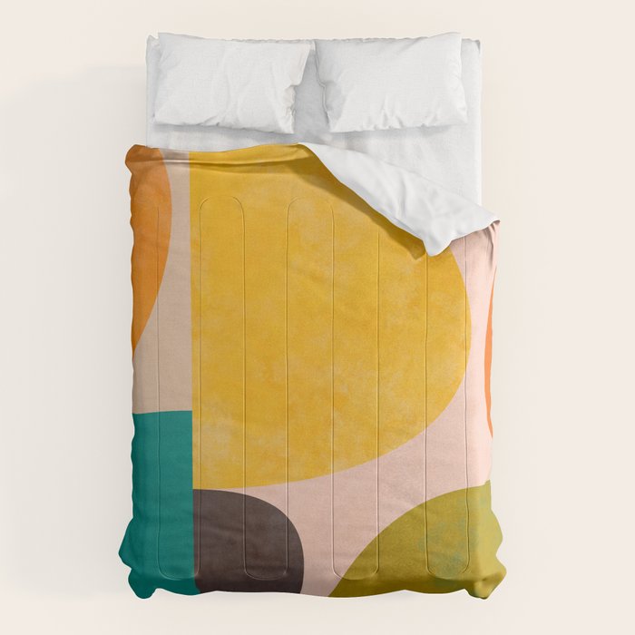 abstract painterly mid century shapes 3 Comforter Gallery Image 6