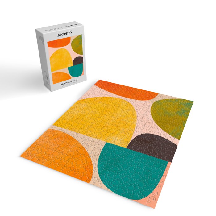 abstract painterly mid century shapes 3 Jigsaw Puzzle Gallery Image 2