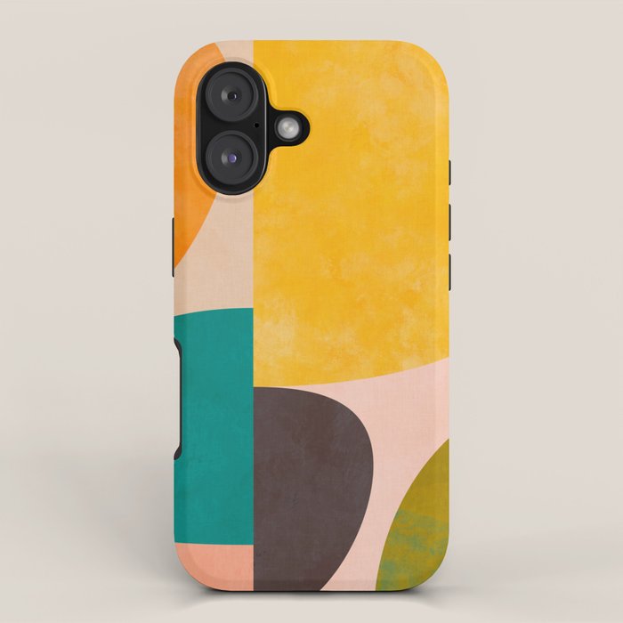 abstract painterly mid century shapes 3 iPhone Case Gallery Image 1