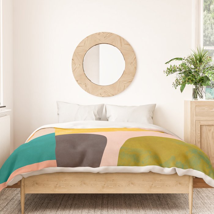 abstract painterly mid century shapes 3 Duvet Cover Gallery Image 3