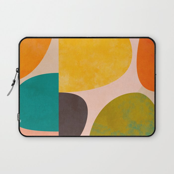 abstract painterly mid century shapes 3 Laptop Sleeve Gallery Image 1