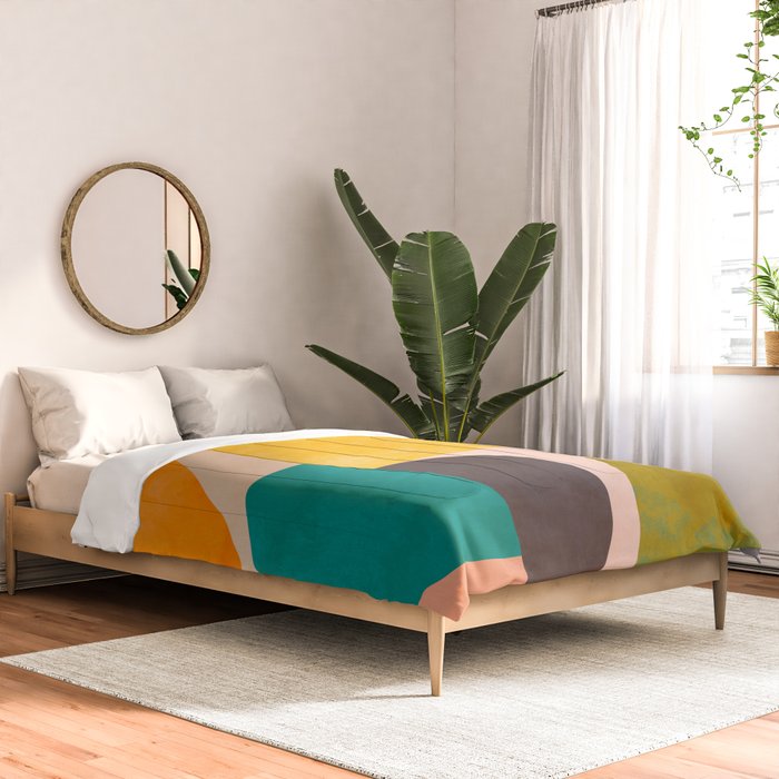 abstract painterly mid century shapes 3 Comforter Gallery Image 2