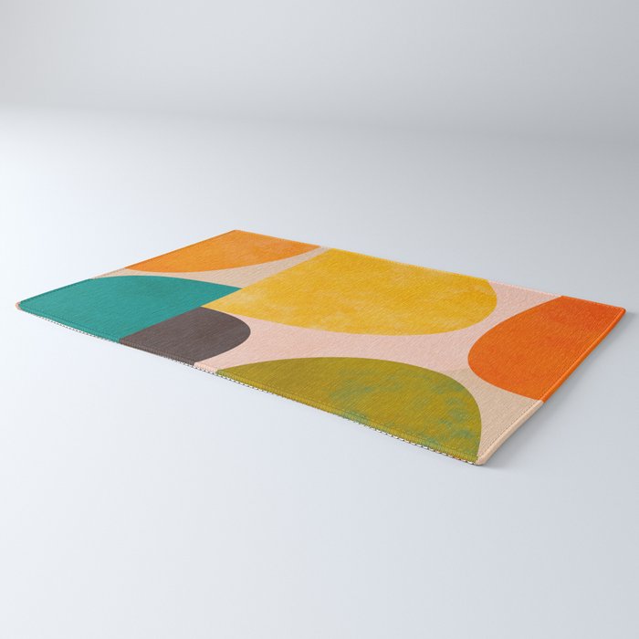 abstract painterly mid century shapes 3 Rug Gallery Image 3