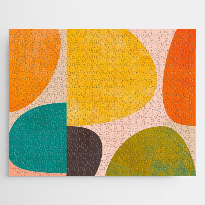 abstract painterly mid century shapes 3 Jigsaw Puzzle Gallery Image 1