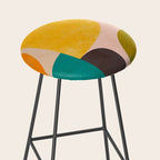abstract painterly mid century shapes 3 Stool Gallery Image 2