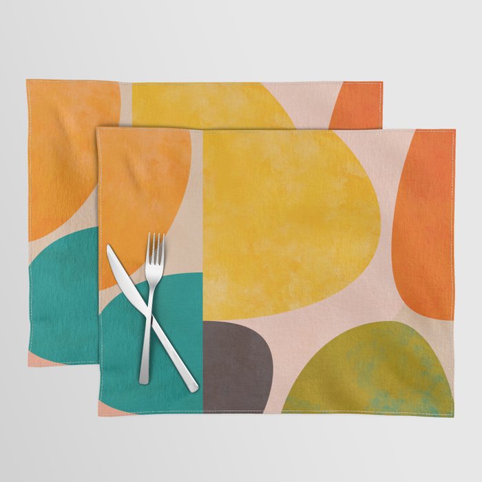 abstract painterly mid century shapes 3 Placemat Gallery Image 1