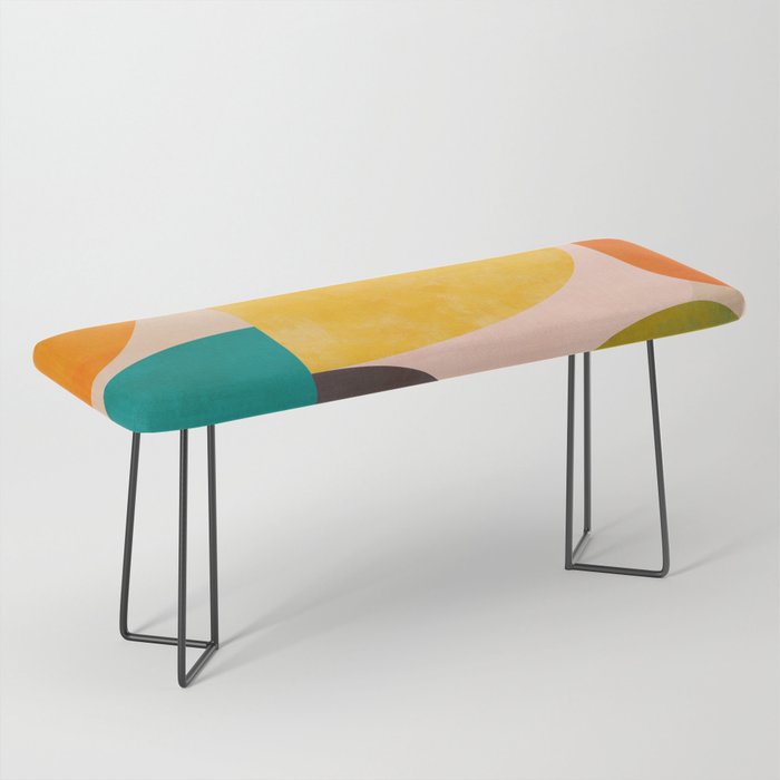 abstract painterly mid century shapes 3 Bench Gallery Image 1