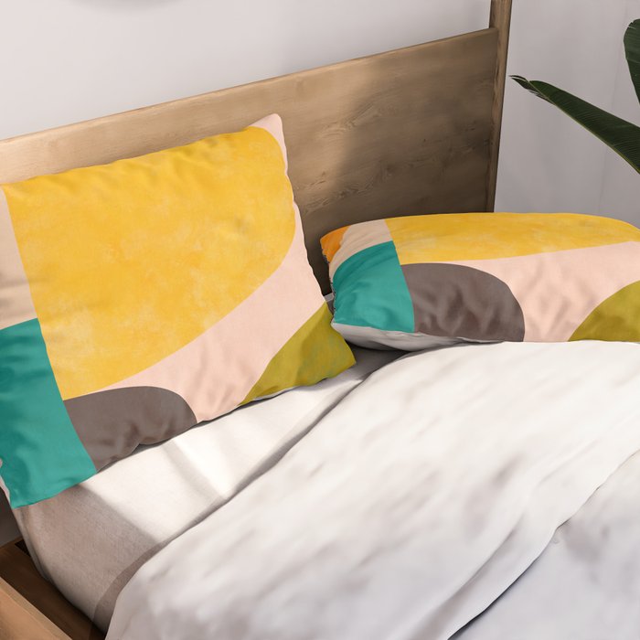 abstract painterly mid century shapes 3 Pillow Sham Gallery Image 2