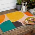 abstract painterly mid century shapes 3 Outdoor Rug Gallery Image 2