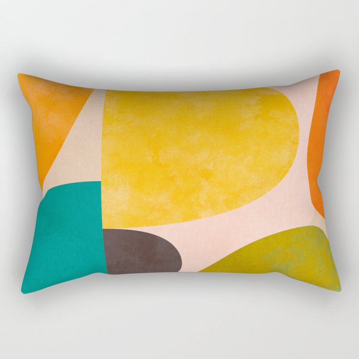 abstract painterly mid century shapes 3 Rectangular Pillow Gallery Image 1