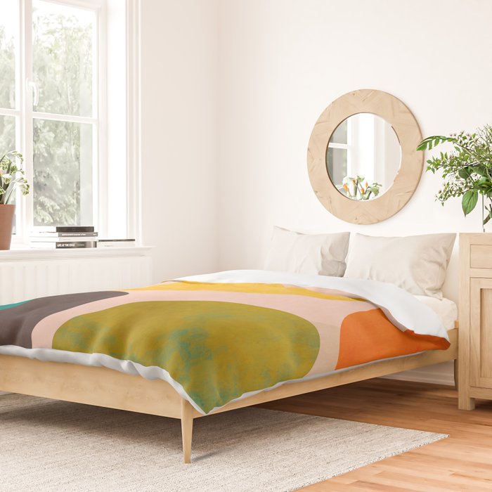 abstract painterly mid century shapes 3 Duvet Cover Gallery Image 2