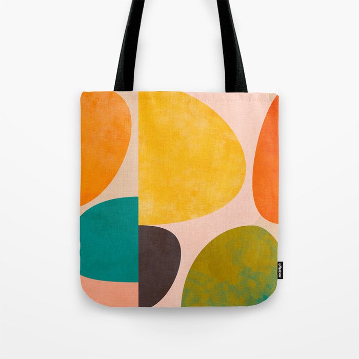 abstract painterly mid century shapes 3 Tote Bag Gallery Image 1