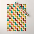 Space Age Rocket Ships - Atomic Age Mid-Century Modern Pattern in Mid Mod Colors on Beige Wrapping Paper Gallery Image 1