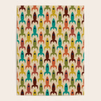 Space Age Rocket Ships - Atomic Age Mid-Century Modern Pattern in Mid Mod Colors on Beige Poster Gallery Image 4