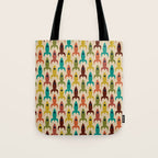 Space Age Rocket Ships - Atomic Age Mid-Century Modern Pattern in Mid Mod Colors on Beige Tote Bag Gallery Image 1