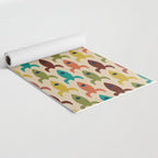 Space Age Rocket Ships - Atomic Age Mid-Century Modern Pattern in Mid Mod Colors on Beige Yoga Mat Gallery Image 2