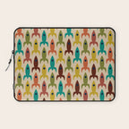 Space Age Rocket Ships - Atomic Age Mid-Century Modern Pattern in Mid Mod Colors on Beige Laptop Sleeve Gallery Image 1